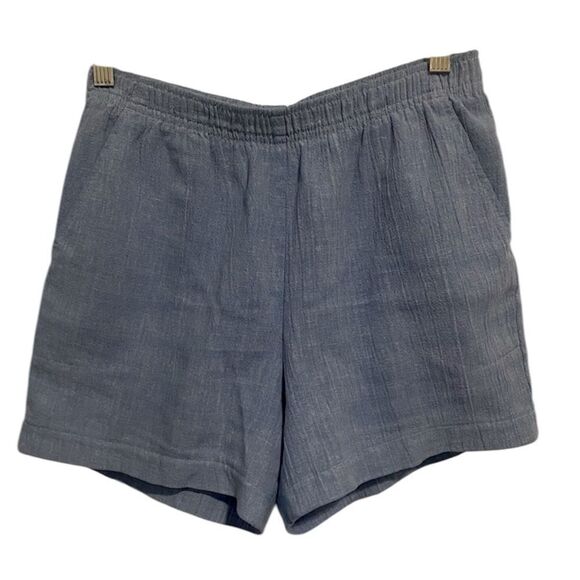 Vintage Monterey Canyon Light Blue Pull on Shorts Size 8 Cotton Blend High Waist - Picture 1 of 6